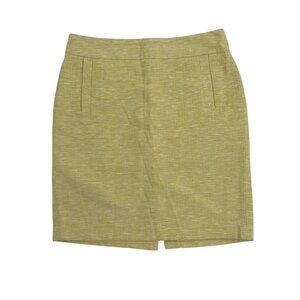NWT Banana Republic Paley Yellow Cotton Linen Pencil Skirt Womens 10P Office